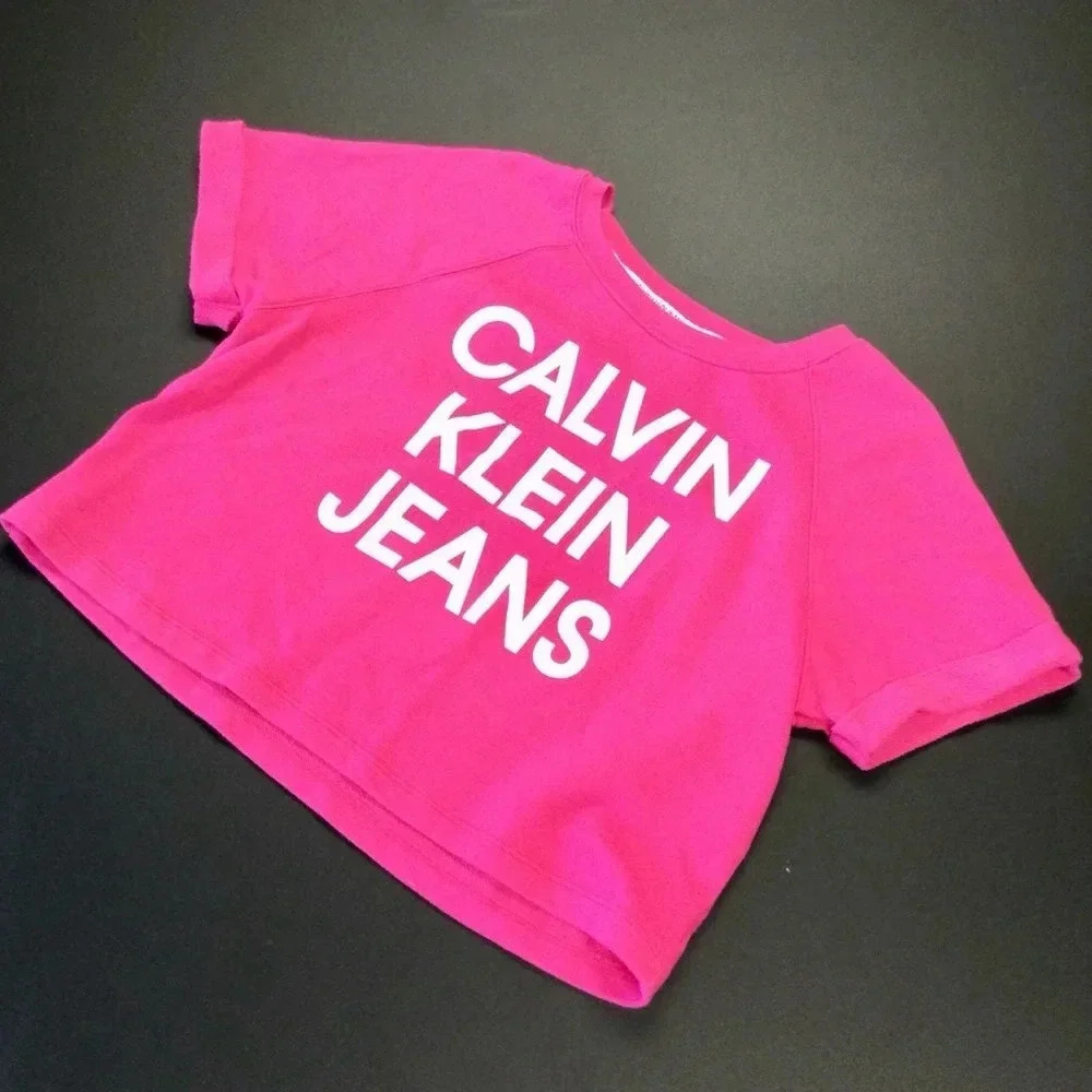 Women's Calvin Klein Pink Crop Top S